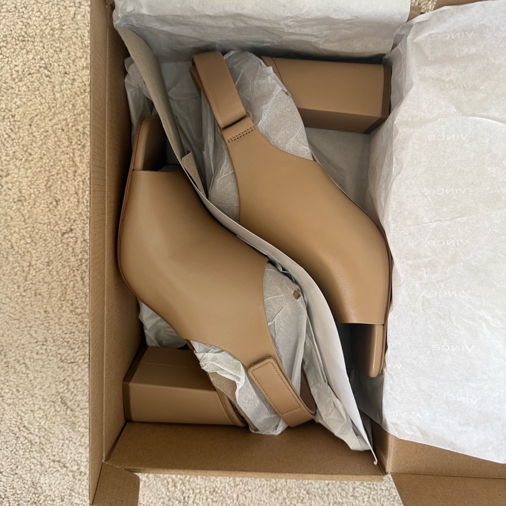 Vince Heels Niara Cappuccino Block Heels New in Box size 10/41